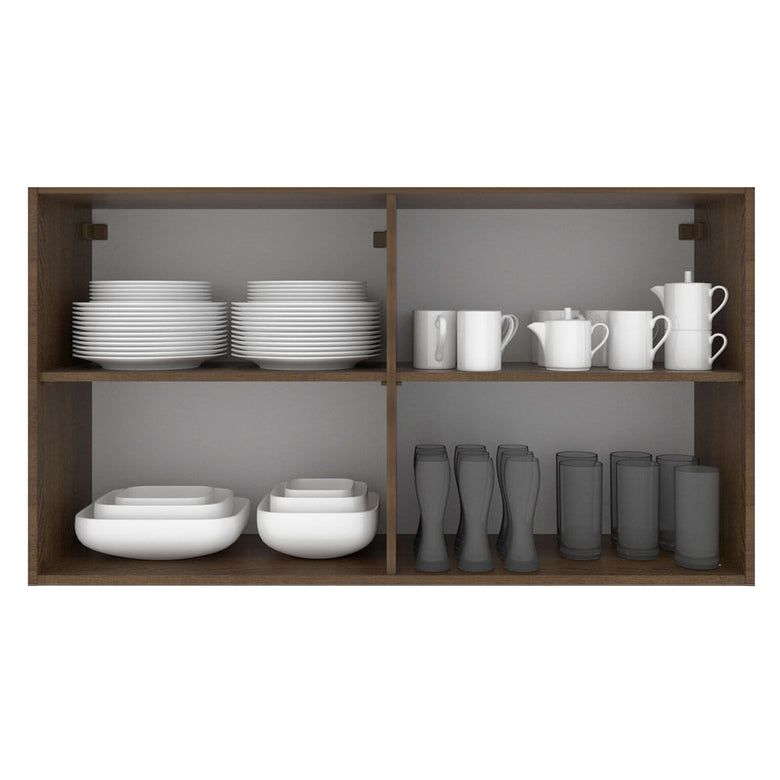 Armário Aéreo Madesa Stella 120 cm 2 Portas Rustic