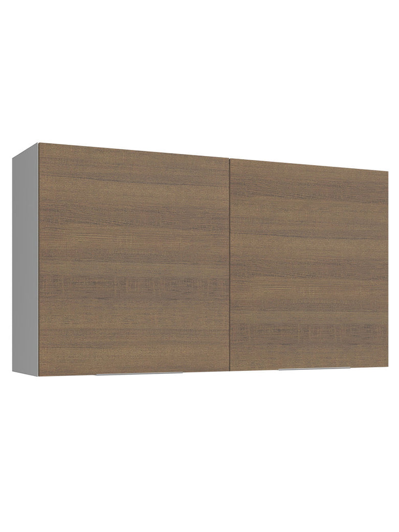 Armário Aéreo Madesa Stella 120 cm 2 Portas Branco/Rustic