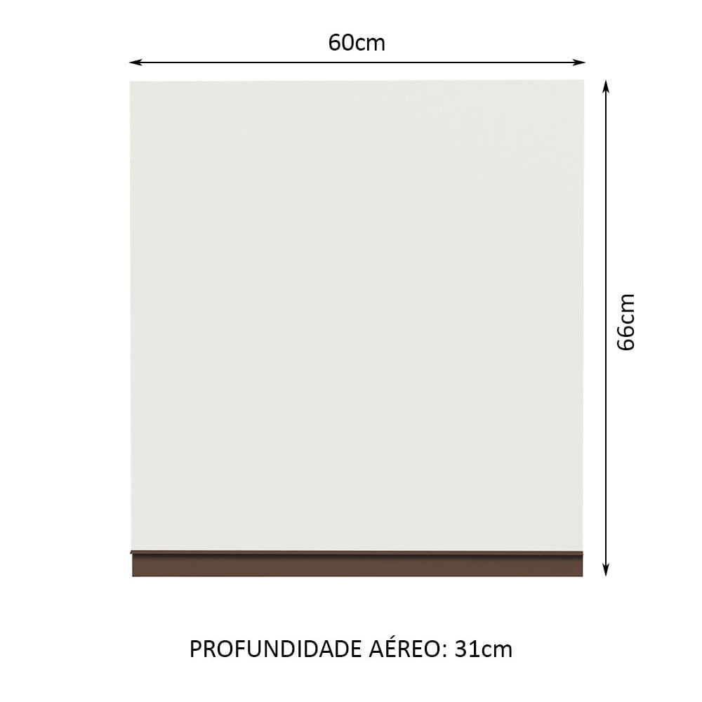 Armário Aéreo Madesa Reims 60 cm 1 Porta Branco - Branco