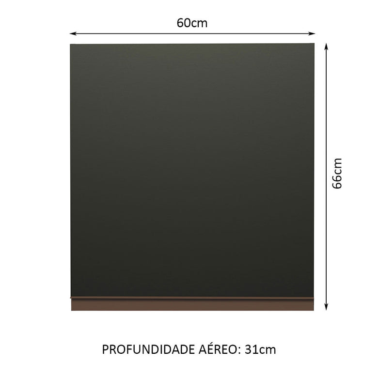 Armário Aéreo Madesa Reims 60 cm 1 Porta Preto