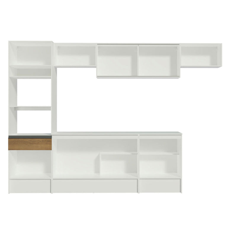 Armário de Cozinha Completa 300cm Branco/Rustic Topazio Madesa 01