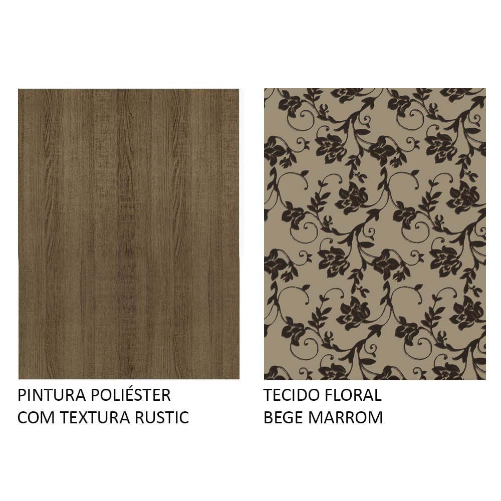 Kit 4 Cadeiras 4290 Madesa Rustic/Bege Marrom