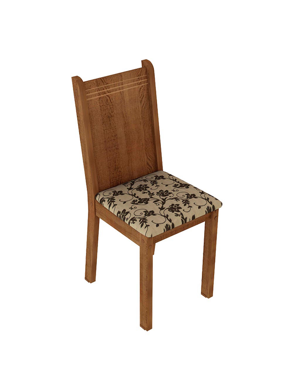 Kit 4 Cadeiras 4290 Madesa Rustic/Bege Marrom