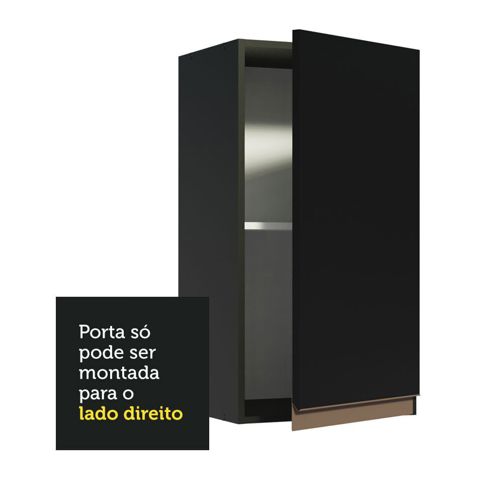 Armário Aéreo Madesa Reims 35 cm 1 Porta Preto