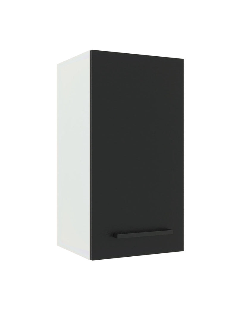 Armário Aéreo Madesa Agata 35 cm 1 Porta Branco/Preto