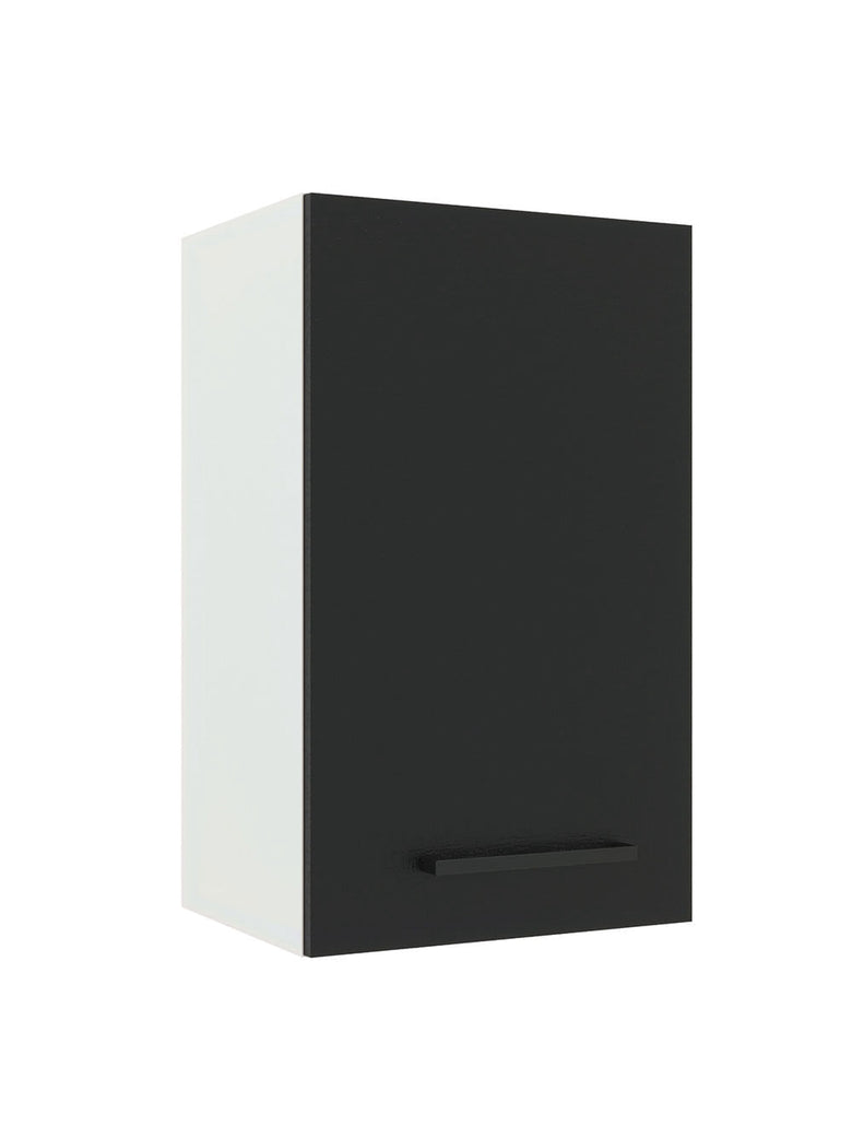 Armário Aéreo Madesa Agata 40 cm 1 Porta Branco/Preto