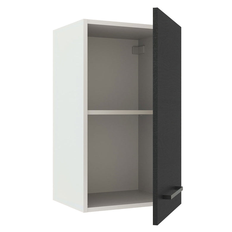 Armário Aéreo Madesa Agata 40 cm 1 Porta Branco/Preto