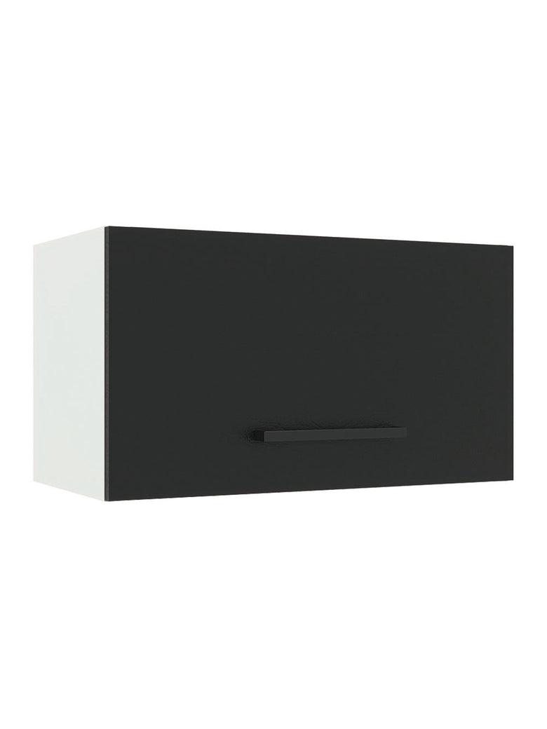 Armário Aéreo Madesa Agata 60 cm 1 Porta Basculante Branco/Preto