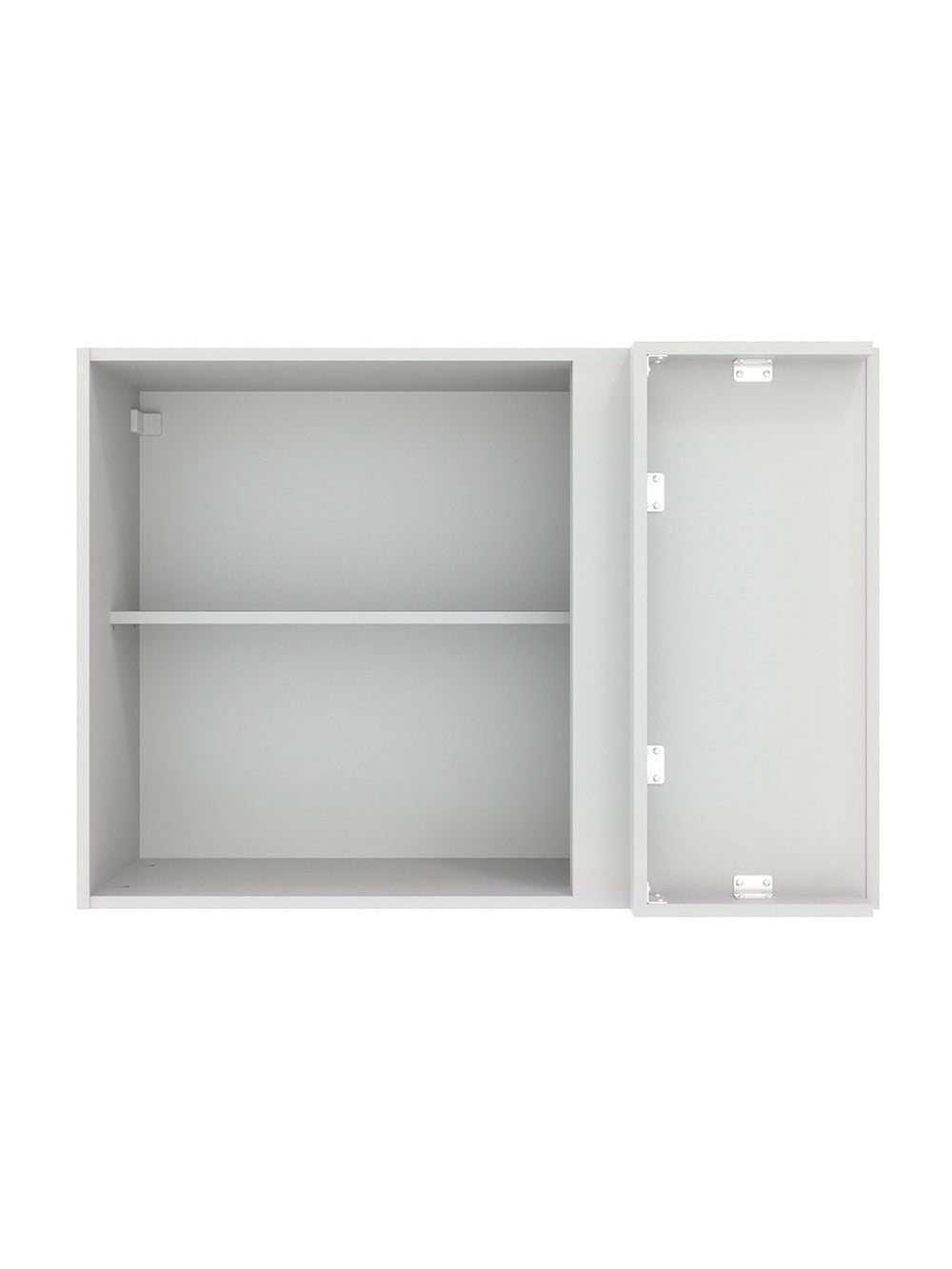 Armário Aéreo de Canto Madesa Agata 1 Porta Branco/Preto