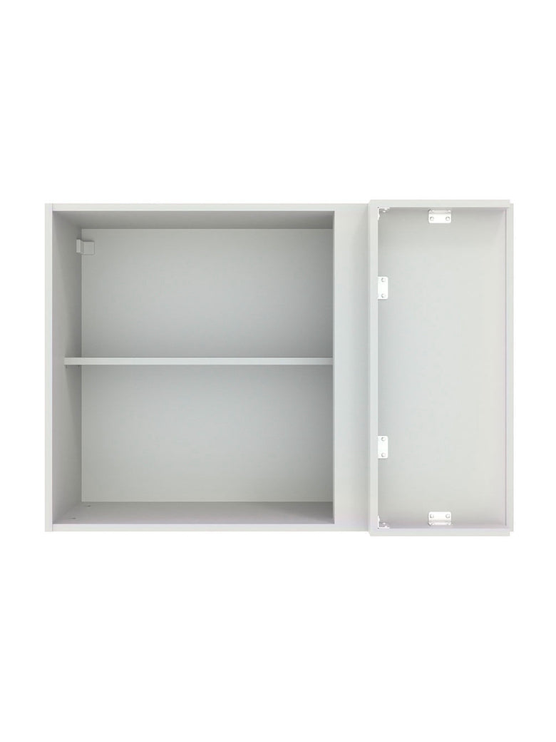 Armário Aéreo de Canto Madesa Agata 1 Porta Branco/Preto