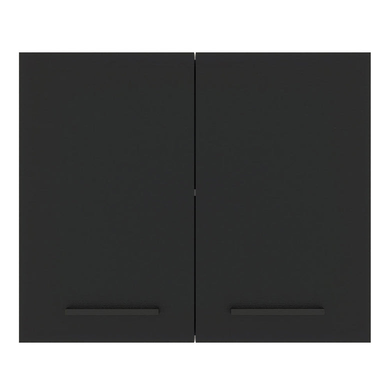 Armário Aéreo Madesa Agata 80 cm 2 Portas Branco/Preto