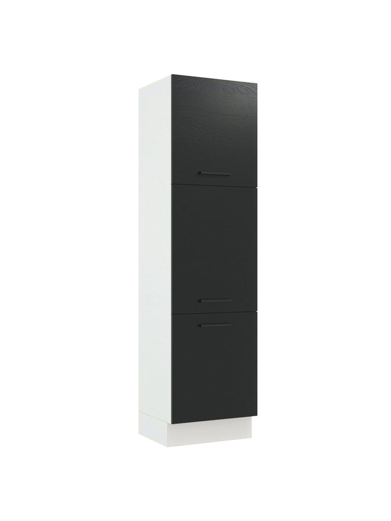 Paneleiro Madesa Agata 60 cm 3 Portas Branco/Preto