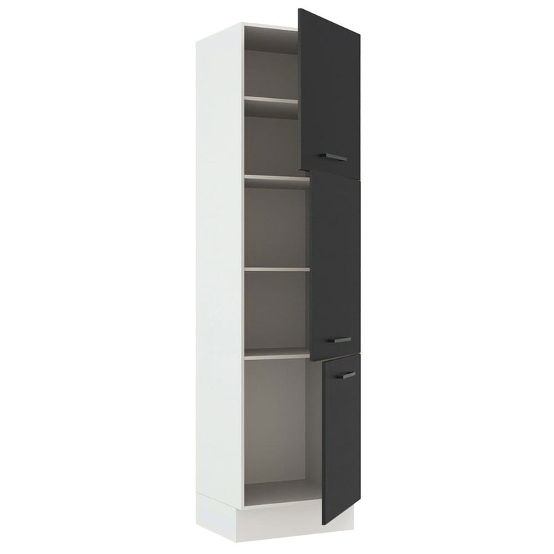 Paneleiro Madesa Agata 60 cm 3 Portas Branco/Preto