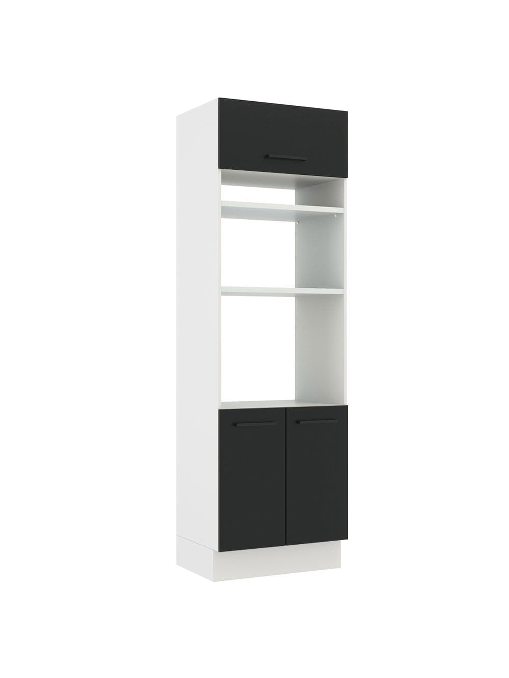 Torre Quente Madesa Agata 70 cm 3 Portas Branco/Preto - Branco/Preto