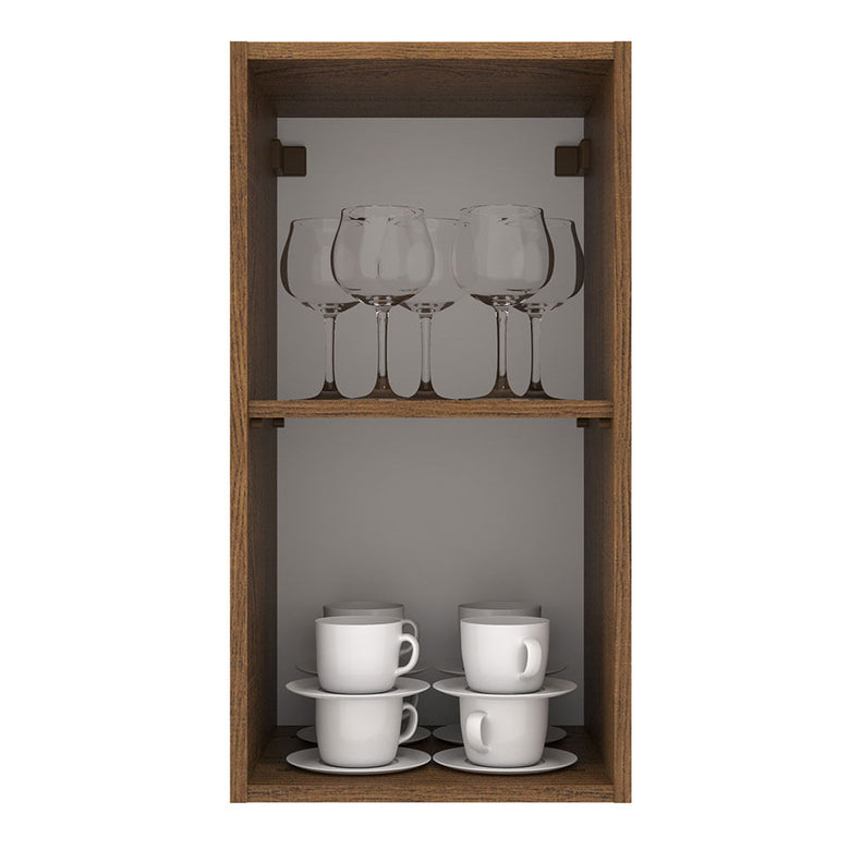 Armário Aéreo Madesa Agata 35 cm 1 Porta Rustic/Preto