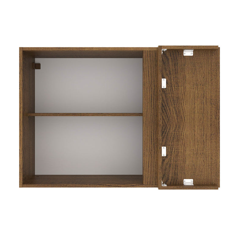 Armário Aéreo de Canto Madesa Agata 1 Porta Rustic/Preto