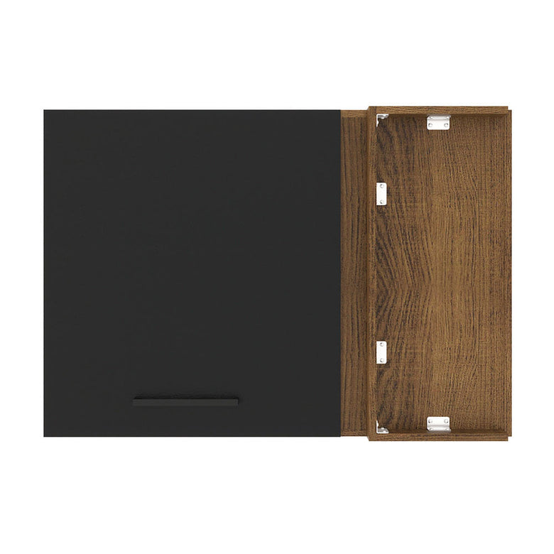 Armário Aéreo de Canto Madesa Agata 1 Porta Rustic/Preto