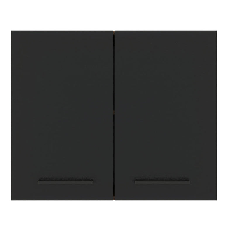 Armário Aéreo Madesa Agata 80 cm 2 Portas Rustic/Preto