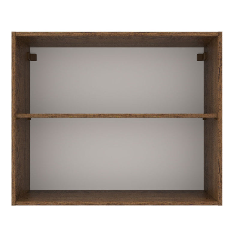 Armário Aéreo Madesa Agata 80 cm 2 Portas Rustic/Preto