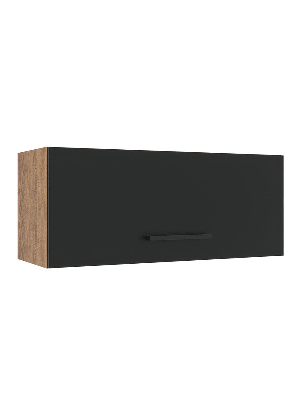 Armário Aéreo Madesa Agata 80 cm 1 Porta Basculante Rustic/Preto - Rustic/Preto