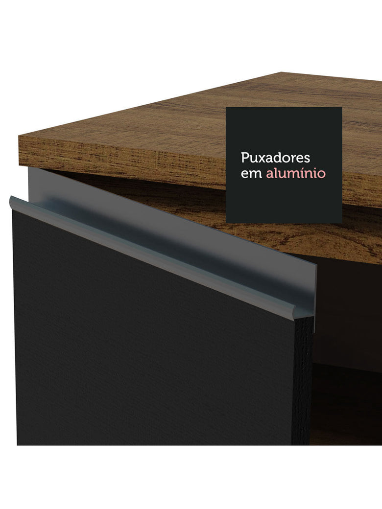 Armário de Cozinha Completa 290cm Rustic/Preto/Crema Vicenza Madesa 06