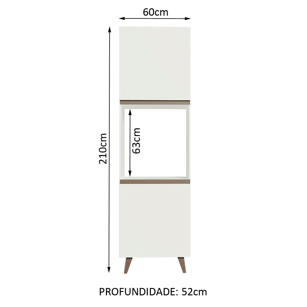 Torre Quente Madesa Reims 60 cm 2 Portas Branco - Branco