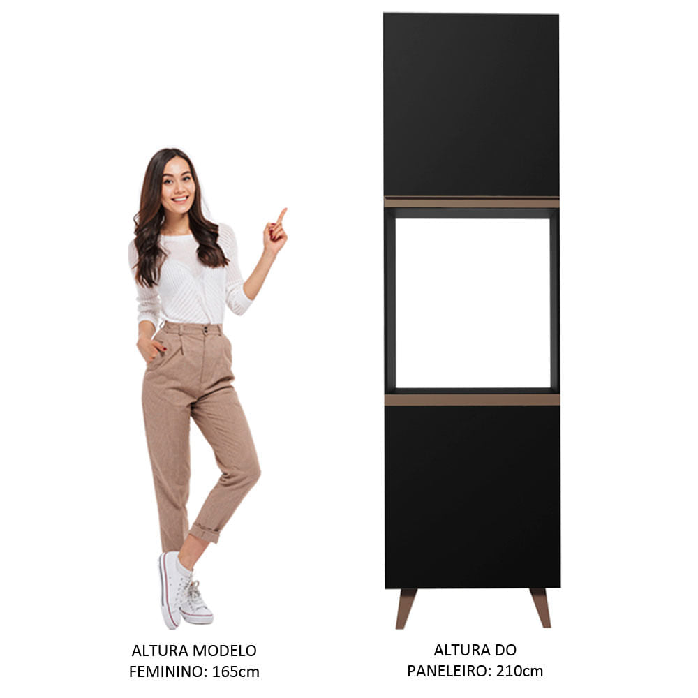 Torre Quente Madesa Reims 60 cm 2 Portas Preto