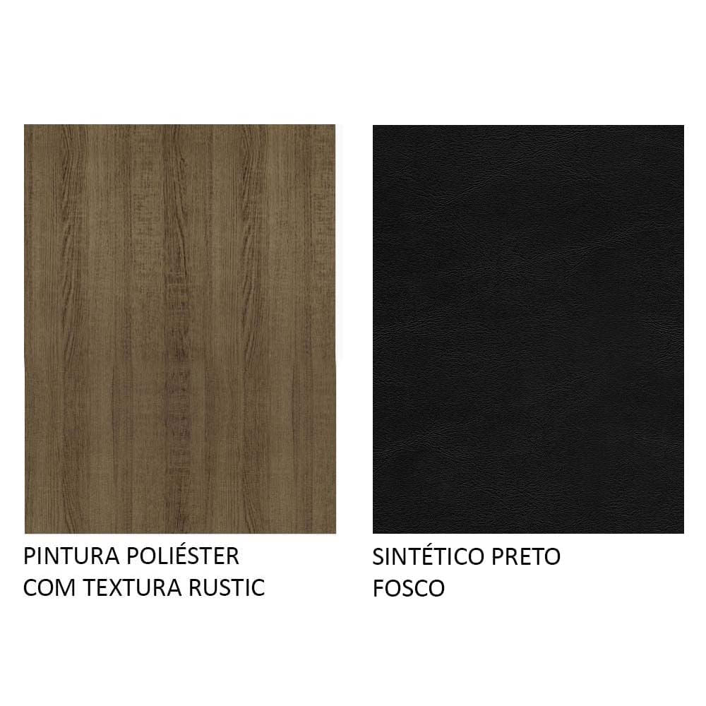 Kit 6 Cadeiras 4290 Madesa Rustic/Sintético Preto