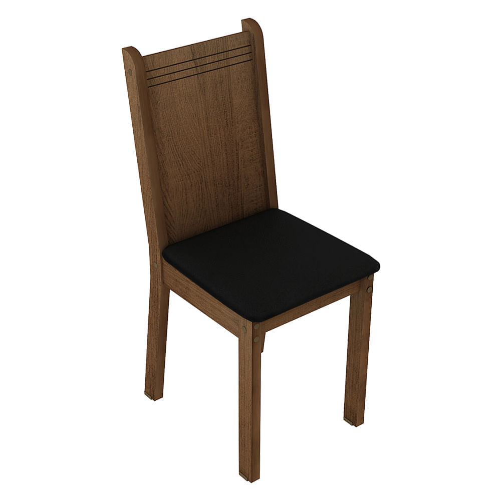 Kit 6 Cadeiras 4290 Madesa Rustic/Sintético Preto