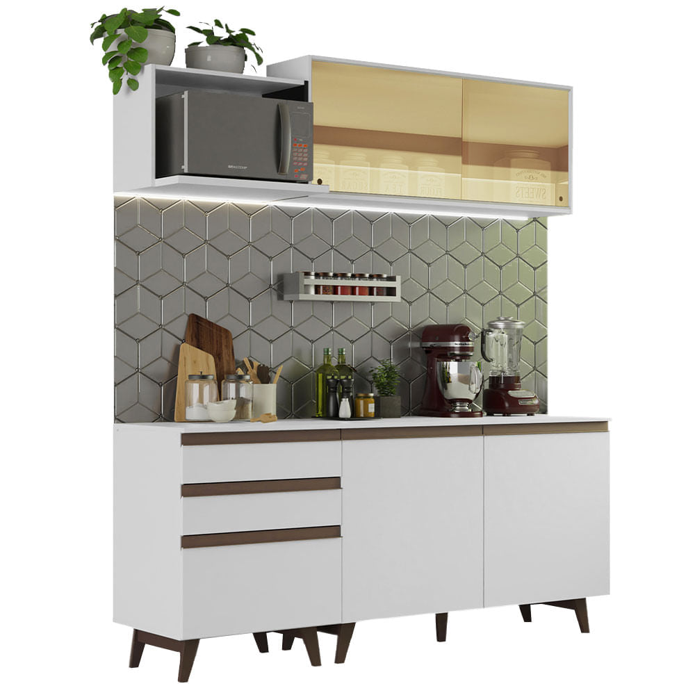 Armário de Cozinha Compacta 180cm Branco Reims Madesa 01 - Branco