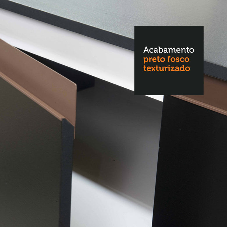 Armário de Cozinha Compacta 180cm Preto Reims Madesa 01
