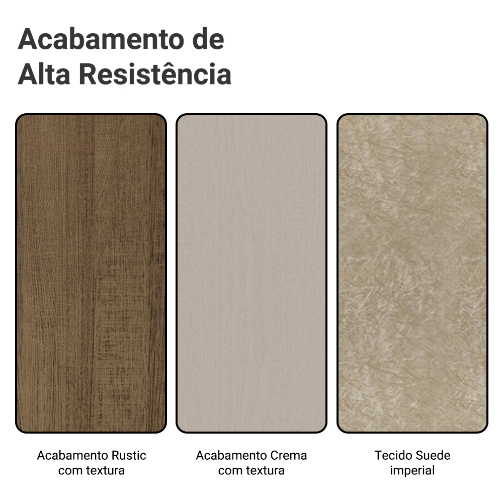 Conjunto Sala de Jantar Madesa Evelin Mesa Tampo de Vidro com 4 Cadeiras Rustic/Crema/Imperial