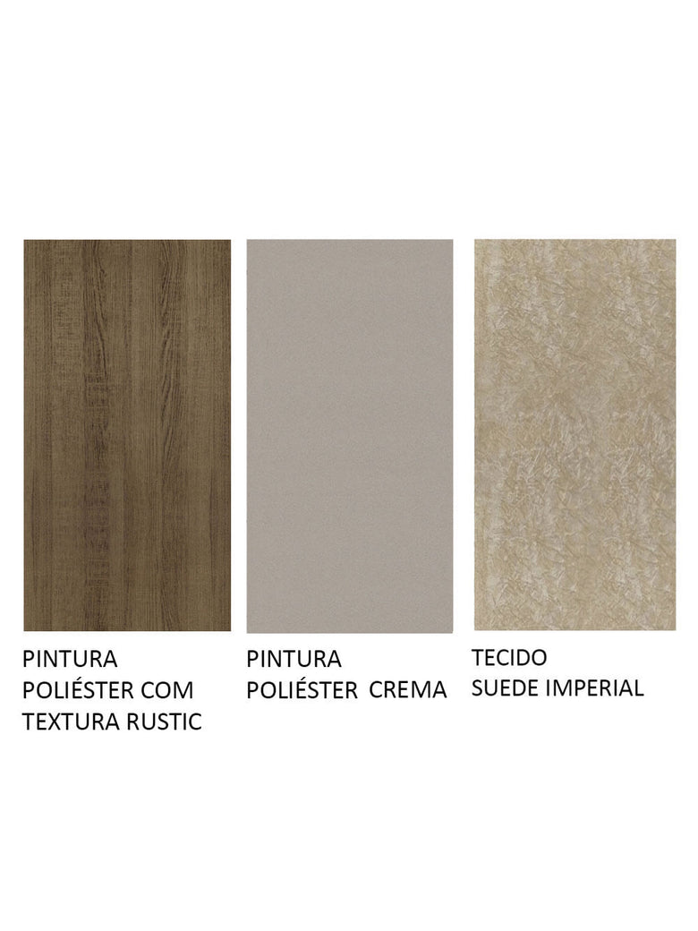 Conjunto Sala de Jantar Madesa Flavia Mesa Tampo de Madeira com 4 Cadeiras Rustic/Crema/Imperial