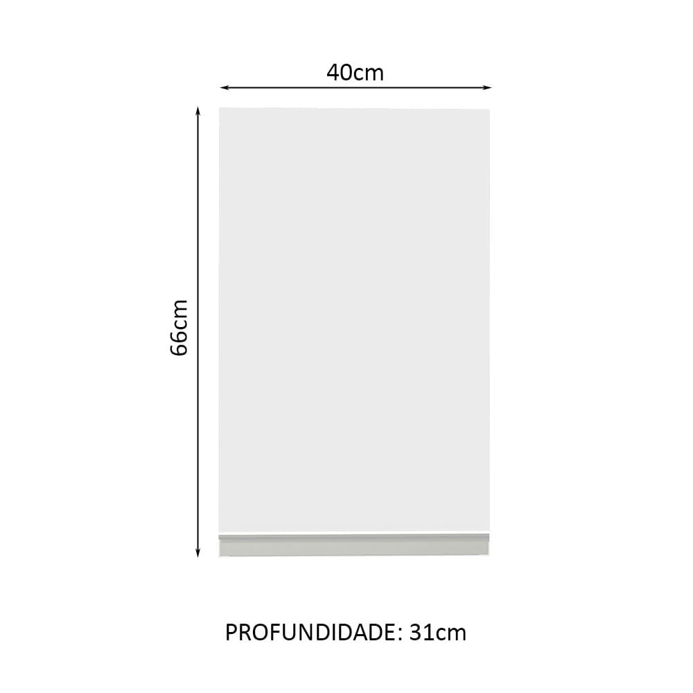 Armário Aéreo Madesa Glamy 40 cm 1 Porta Branco - Branco