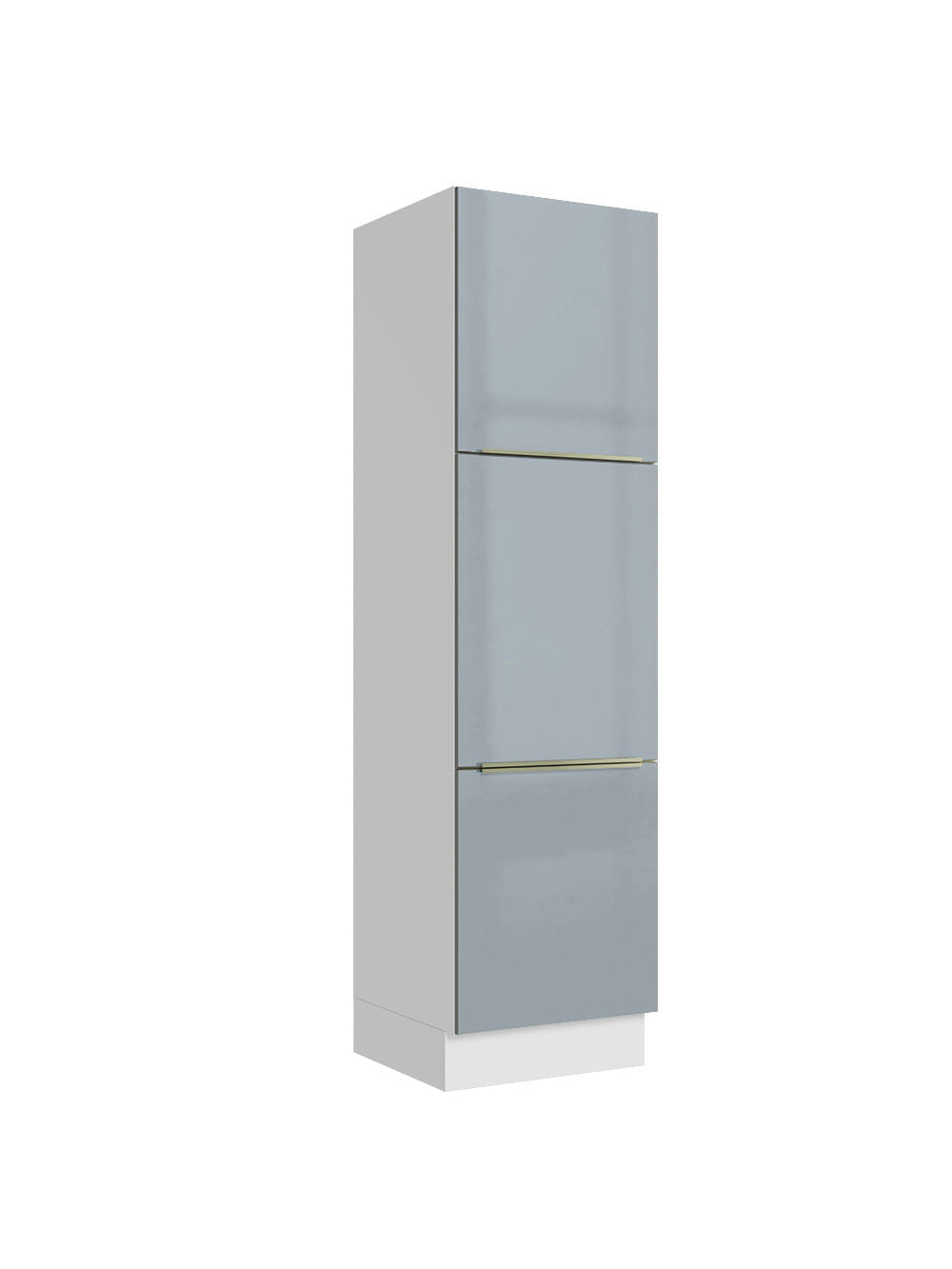 Paneleiro Madesa Lux 60 cm 3 Portas Branco/Cinza - Branco/Cinza