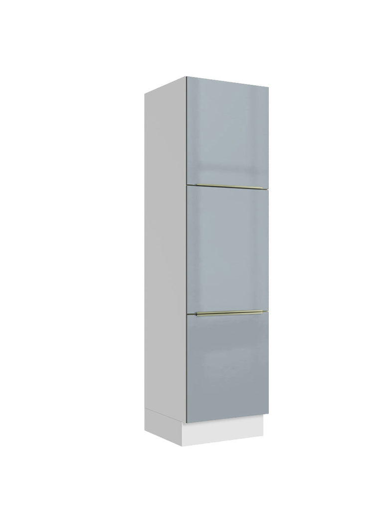 Paneleiro Madesa Lux 60 cm 3 Portas Branco/Cinza