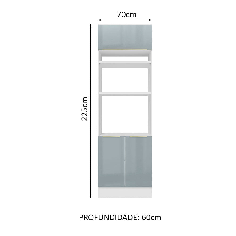 Torre Quente Madesa Lux 70 cm 3 Portas Branco/Cinza - Branco/Cinza