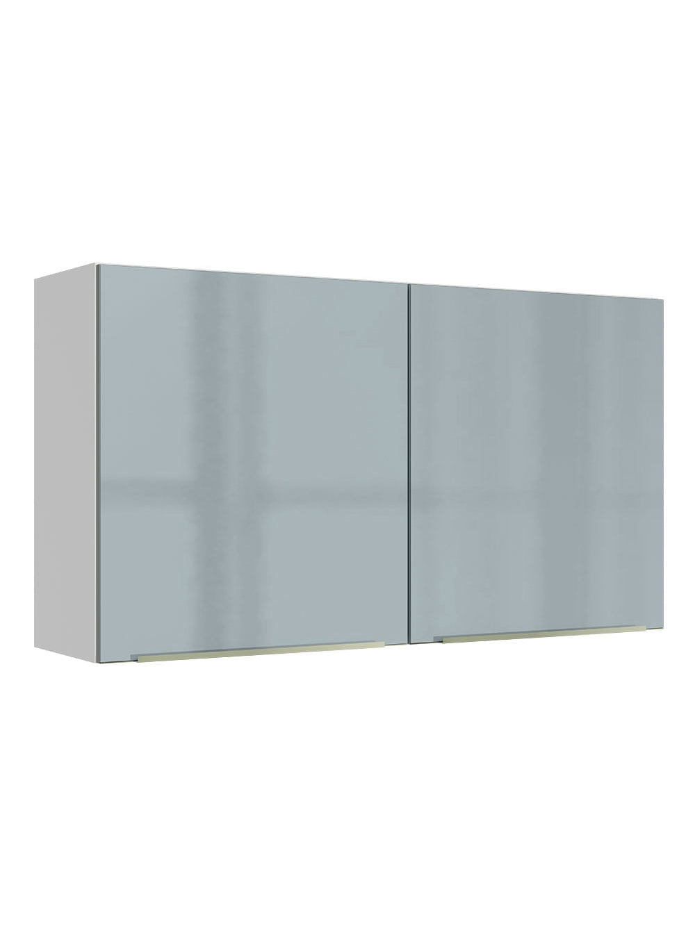 Armário Aéreo Madesa Lux 120 cm 2 Portas Branco/Cinza - Branco/Cinza