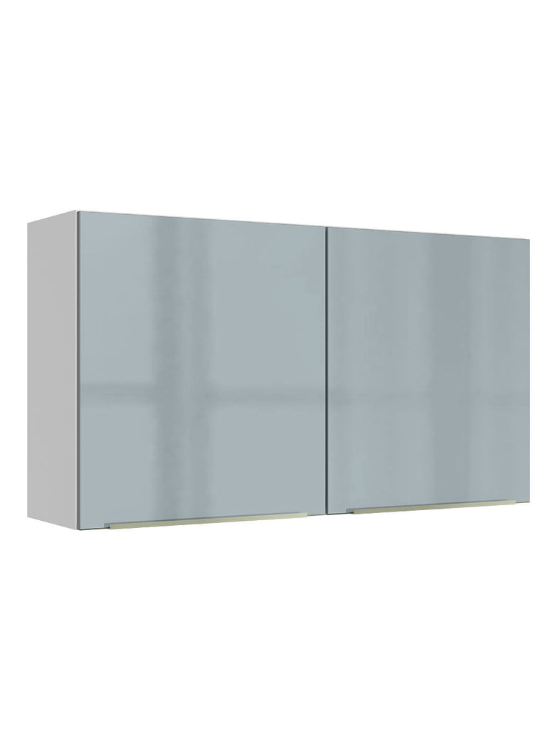 Armário Aéreo Madesa Lux 120 cm 2 Portas Branco/Cinza