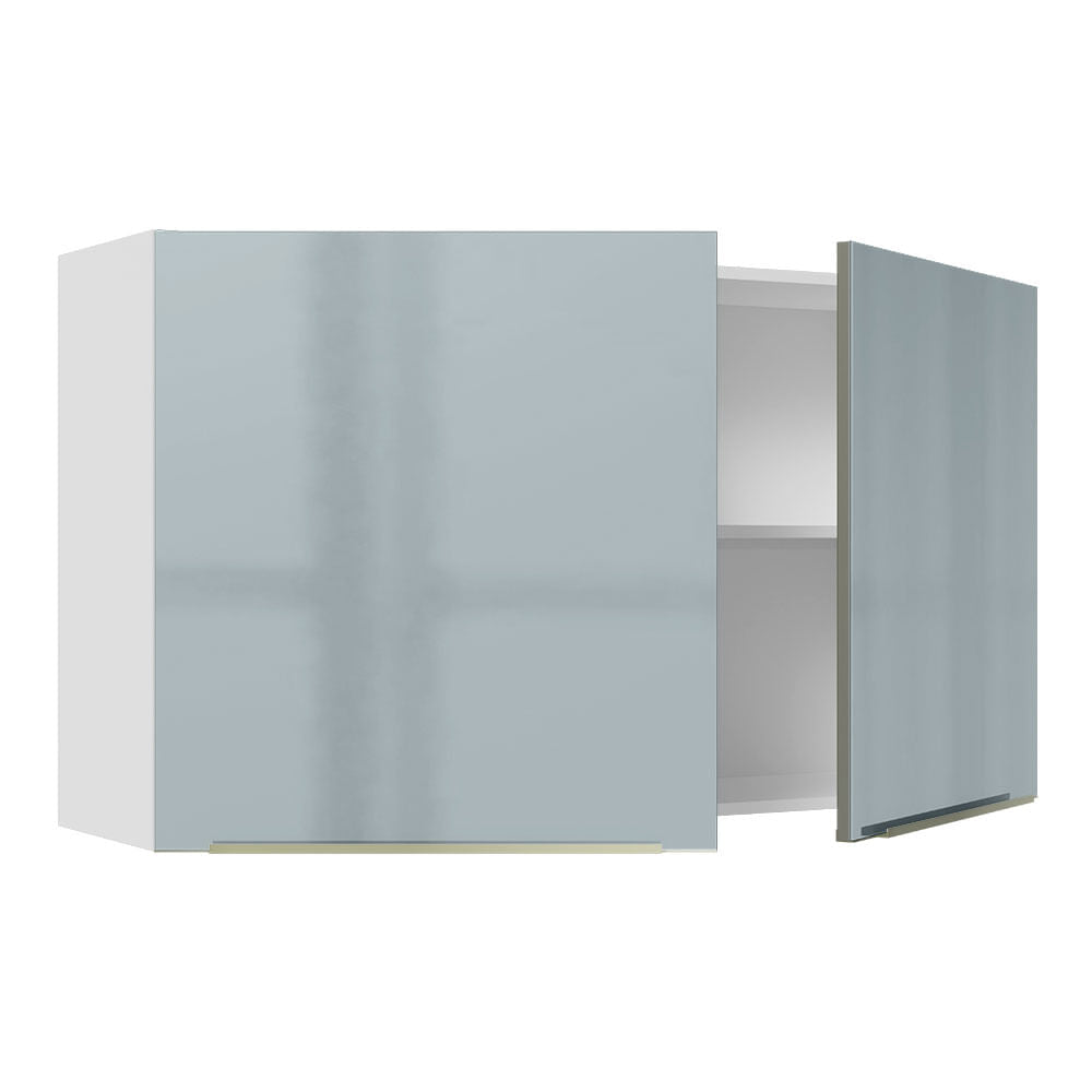 Armário Aéreo Madesa Lux 120 cm 2 Portas Branco/Cinza