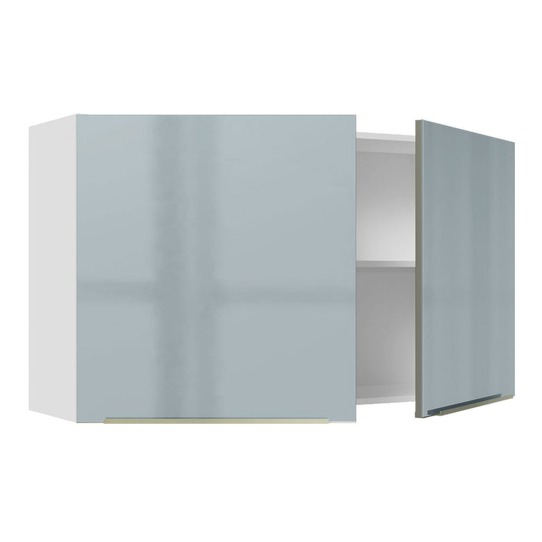 Armário Aéreo Madesa Lux 120 cm 2 Portas Branco/Cinza