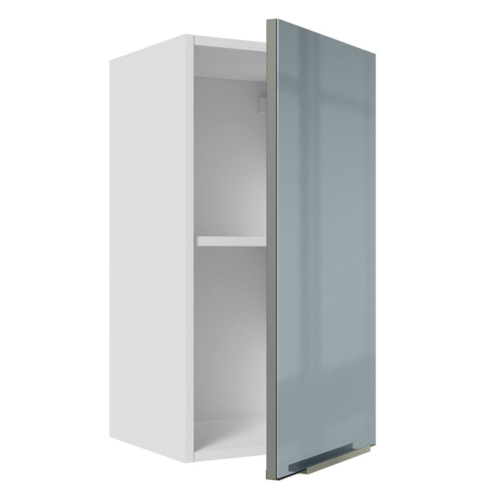 Armário Aéreo Madesa Lux 35 cm 1 Porta Branco/Cinza