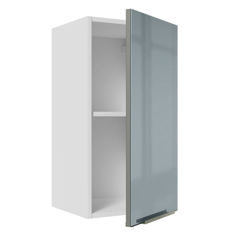 Armário Aéreo Madesa Lux 35 cm 1 Porta Branco/Cinza