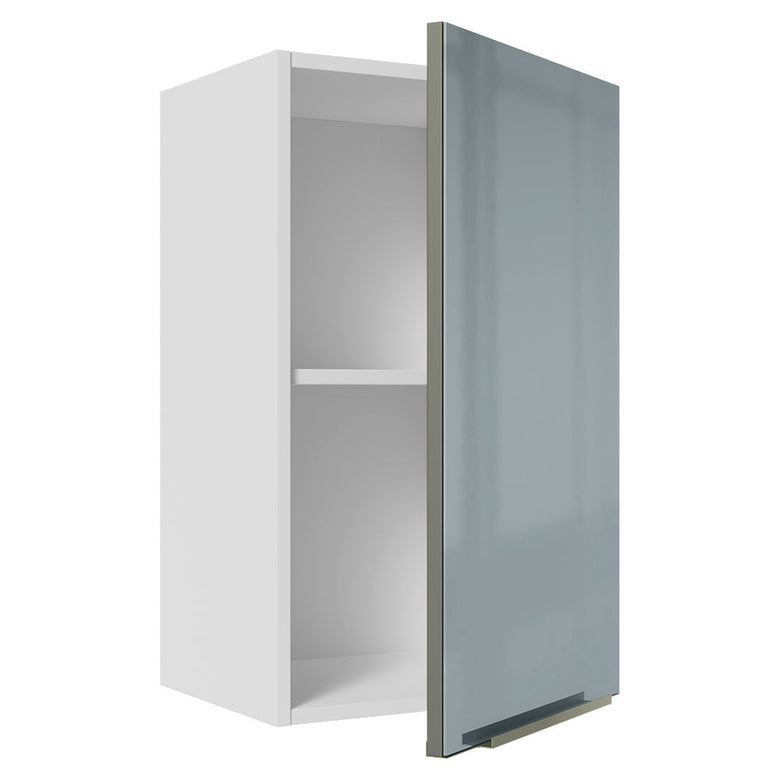 Armário Aéreo Madesa Lux 40 cm 1 Porta Branco/Cinza