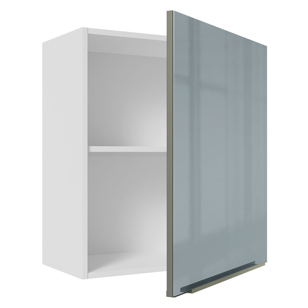 Armário Aéreo Madesa Lux 60 cm 1 Porta Branco/Cinza