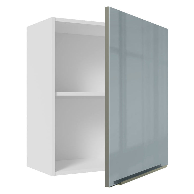 Armário Aéreo Madesa Lux 60 cm 1 Porta Branco/Cinza