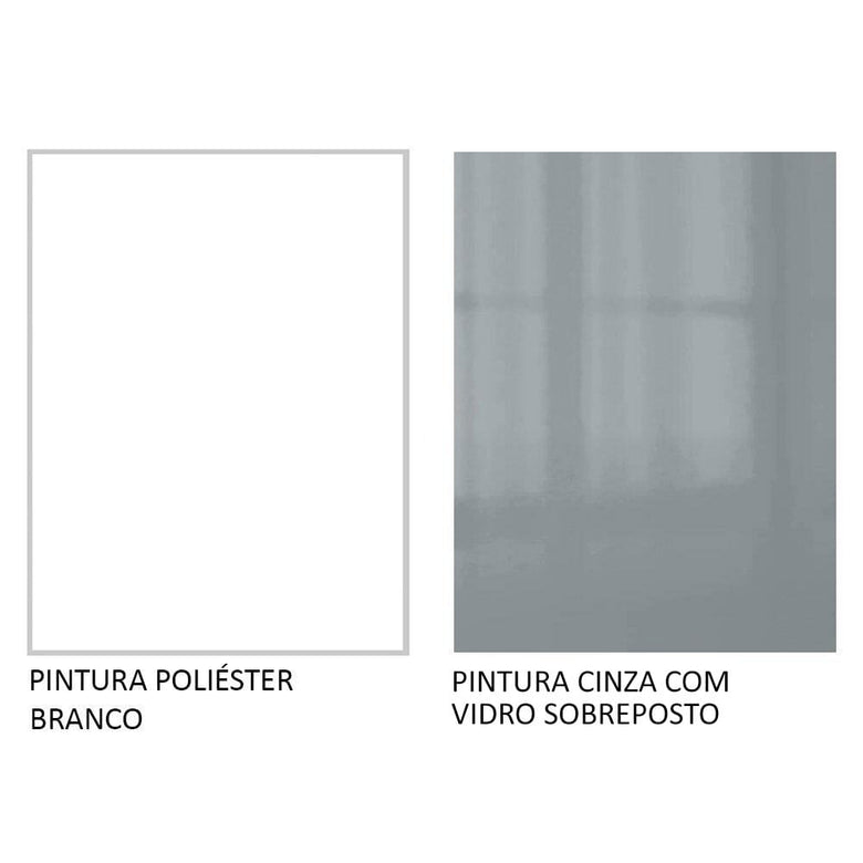 Armário Aéreo Madesa Lux 60 cm 1 Porta Basculante Branco/Cinza