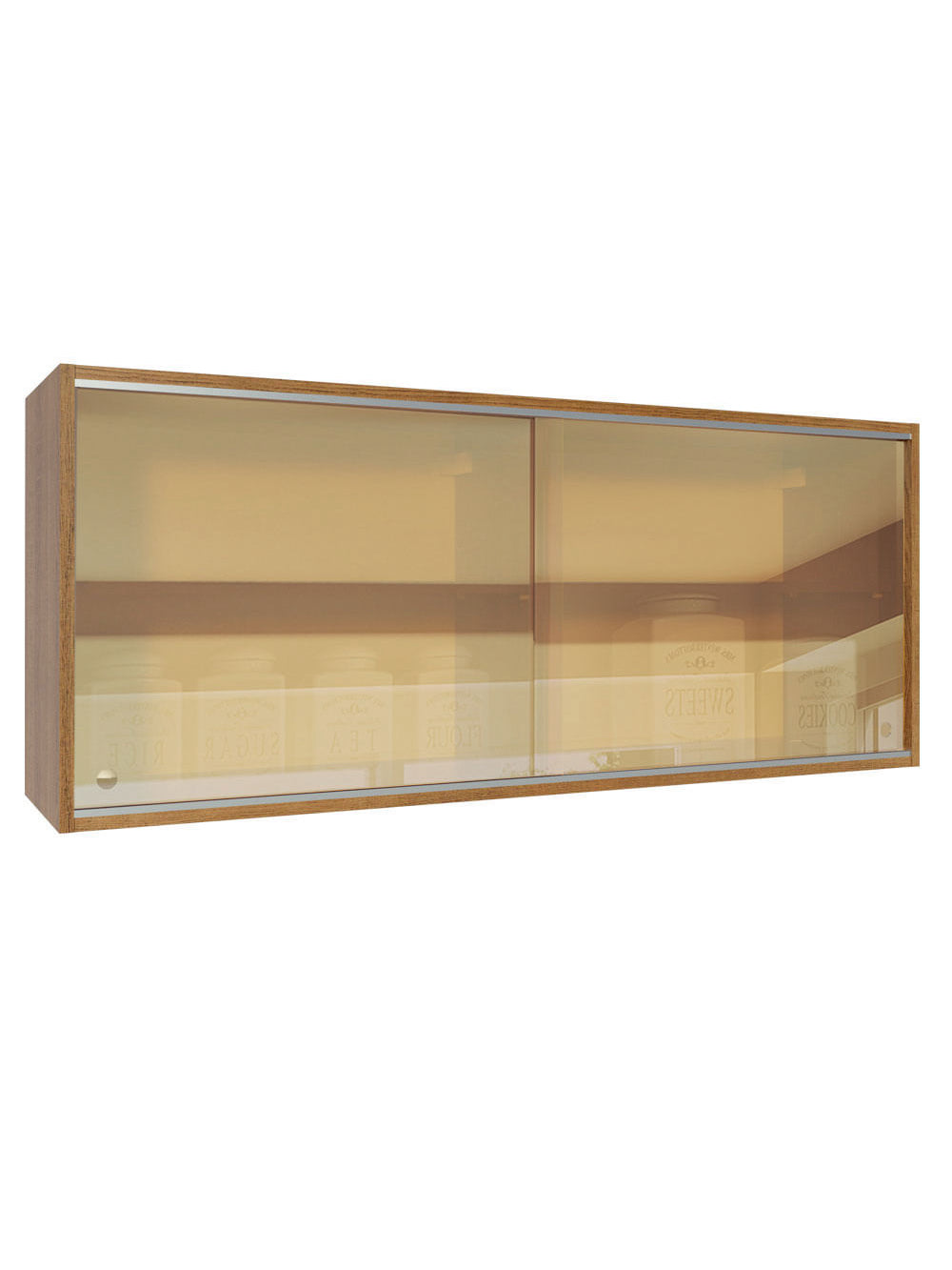 Armário Aéreo Madesa 2 Portas de Correr Vidro Reflex para Cozinhas Glamy, Lux, Agata e Reims Rustic - Rustic