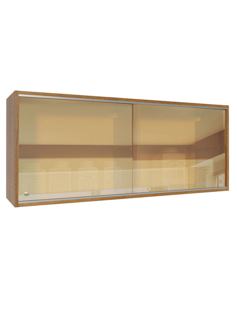 Armário Aéreo Madesa 2 Portas de Correr Vidro Reflex para Cozinhas Glamy, Lux, Agata e Reims Rustic