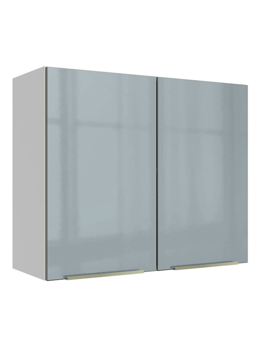 Armário Aéreo Madesa Lux 80 cm 2 Portas Branco/Cinza - Branco/Cinza